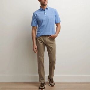 Peter Millar Signature Sateen 5 Pocket Pants Men Size 38X30 Khaki Golf EOB39